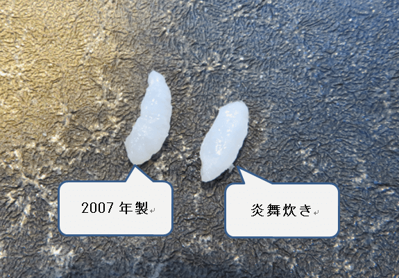 高級炊飯器炎舞炊きvs安い炊飯器。米粒で比較